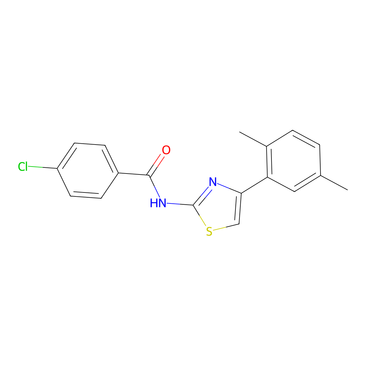4-chloro-N-[4-(2,5-dimethylphenyl)-1,3-thiazol-2-yl]benzamide molecular structure, CAS 313500-31-1