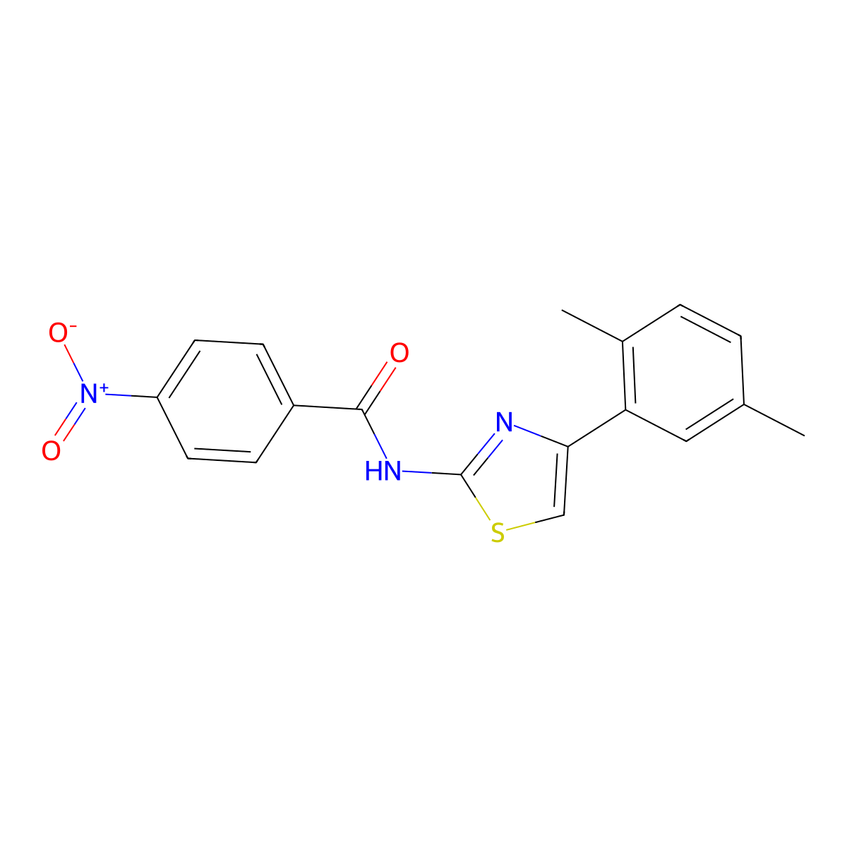N-[4-(2,5-dimethylphenyl)-1,3-thiazol-2-yl]-4-nitrobenzamide molecular structure, CAS 313500-33-3