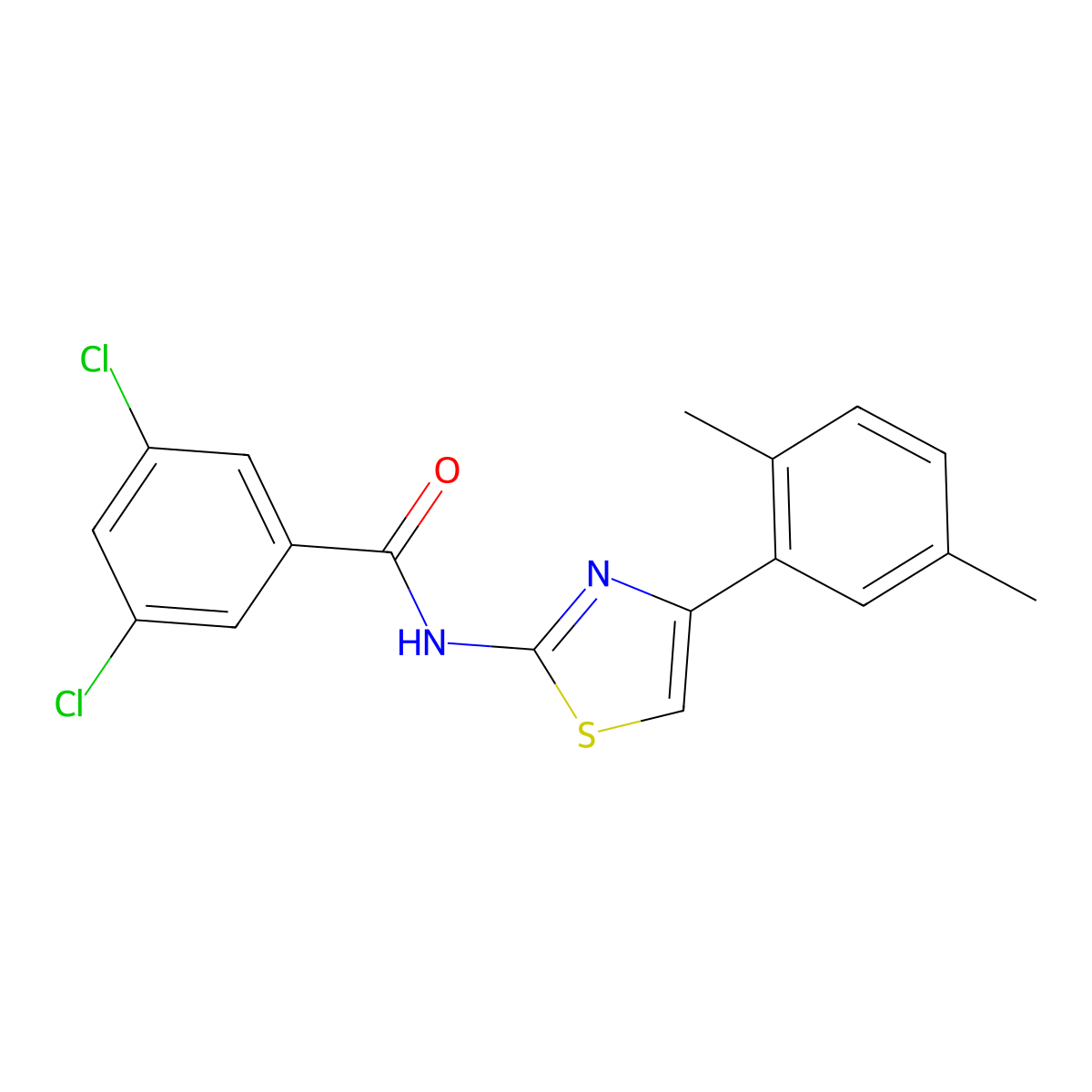 3,5-dichloro-N-[4-(2,5-dimethylphenyl)-1,3-thiazol-2-yl]benzamide molecular structure, CAS 313500-40-2