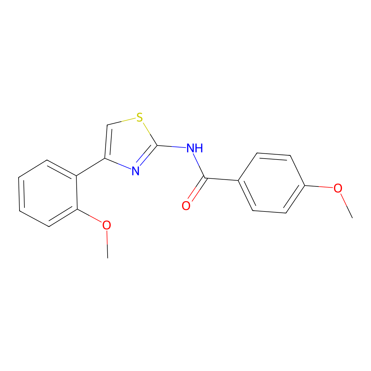 4-methoxy-N-[4-(2-methoxyphenyl)-1,3-thiazol-2-yl]benzamide molecular structure, CAS 313500-45-7