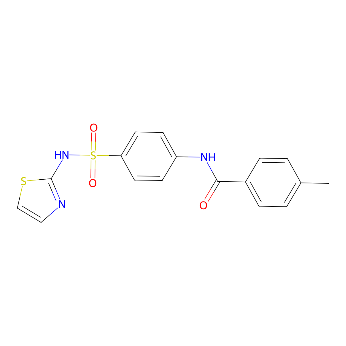 4-methyl-N-[4-(1,3-thiazol-2-ylsulfamoyl)phenyl]benzamide molecular structure, CAS 313500-47-9