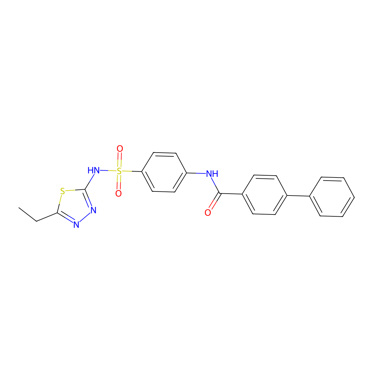 N-[4-[(5-ethyl-1,3,4-thiadiazol-2-yl)sulfamoyl]phenyl]-4-phenylbenzamide molecular structure, CAS 313500-48-0
