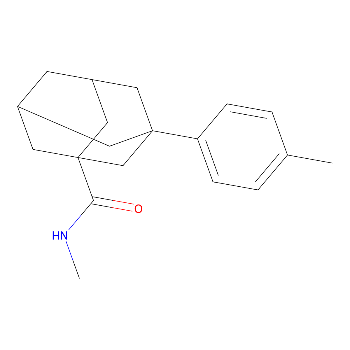 N-Methyl-3-(4-methylphenyl)-1-adamantanecarboxamide molecular structure, CAS 313500-66-2