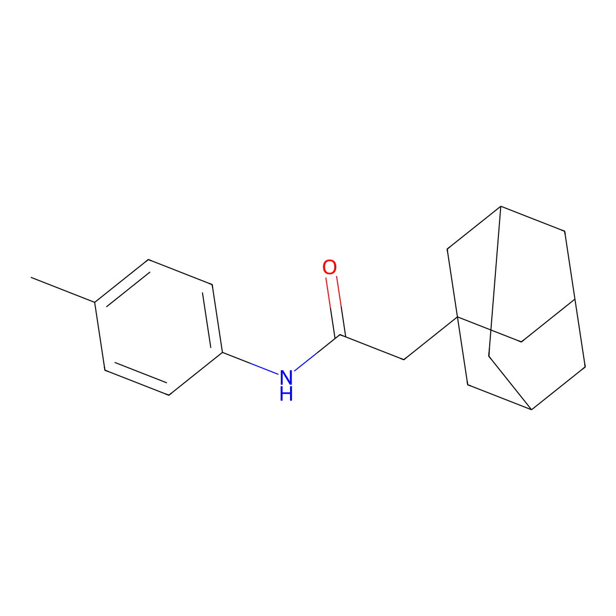 2-(1-adamantyl)-N-(4-methylphenyl)acetamide molecular structure, CAS 313500-82-2