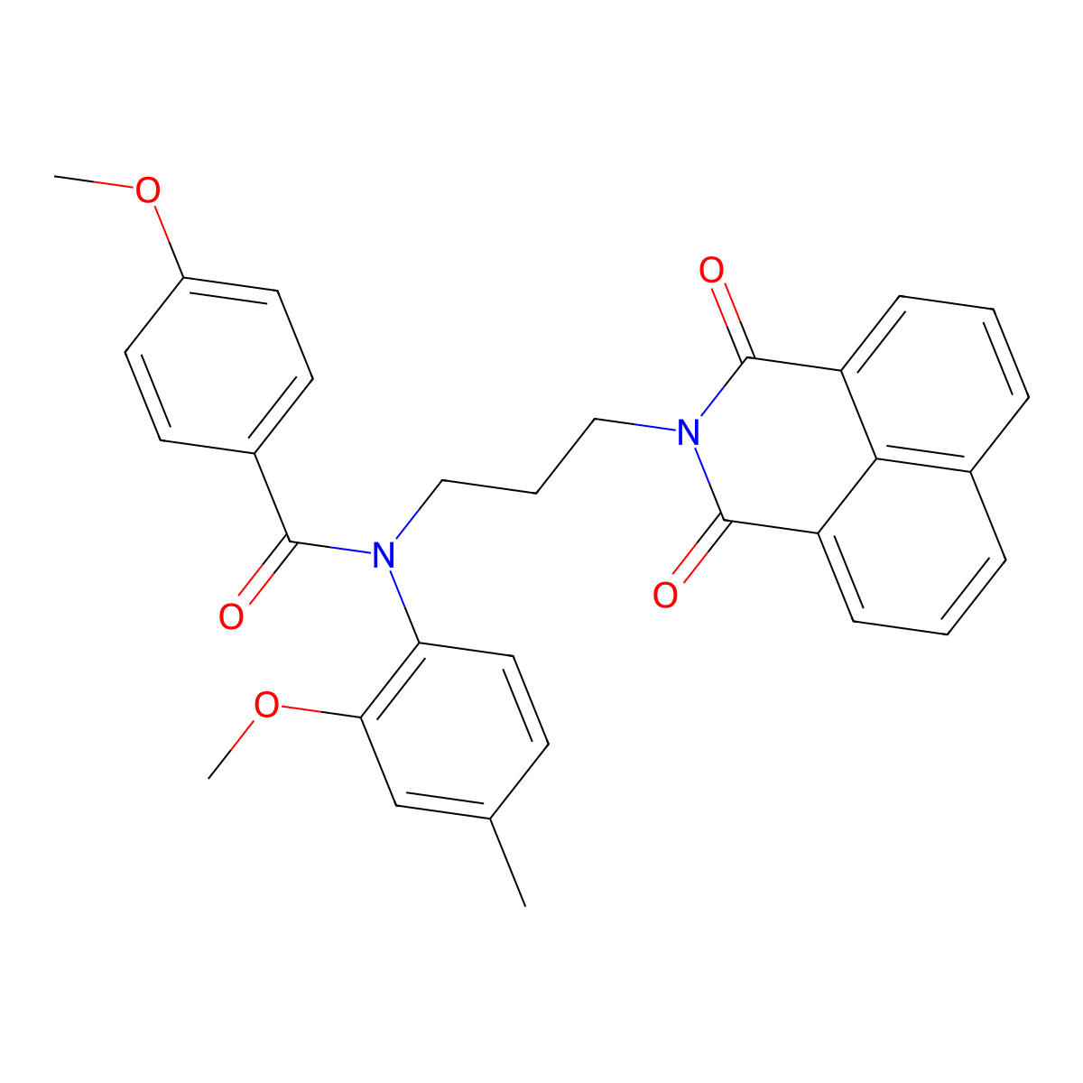 N-(3-(1,3-dioxo-1H-benzo[de]isoquinolin-2(3H)-yl)propyl)-4-methoxy-N-(2-methoxy-4-methylphenyl)benzamide molecular structure, CAS 313501-76-7