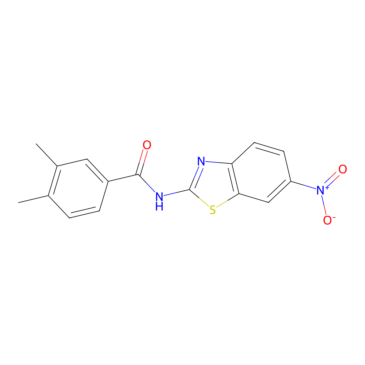 3,4-dimethyl-N-(6-nitro-1,3-benzothiazol-2-yl)benzamide molecular structure, CAS 313502-15-7