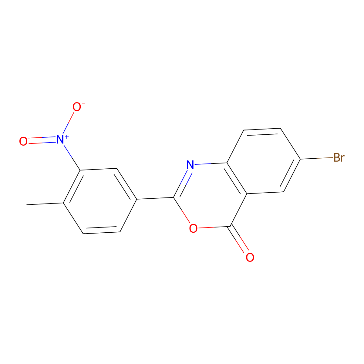 6-Bromo-2-(4-methyl-3-nitrophenyl)-3,1-benzoxazin-4-one molecular structure, CAS 313502-33-9