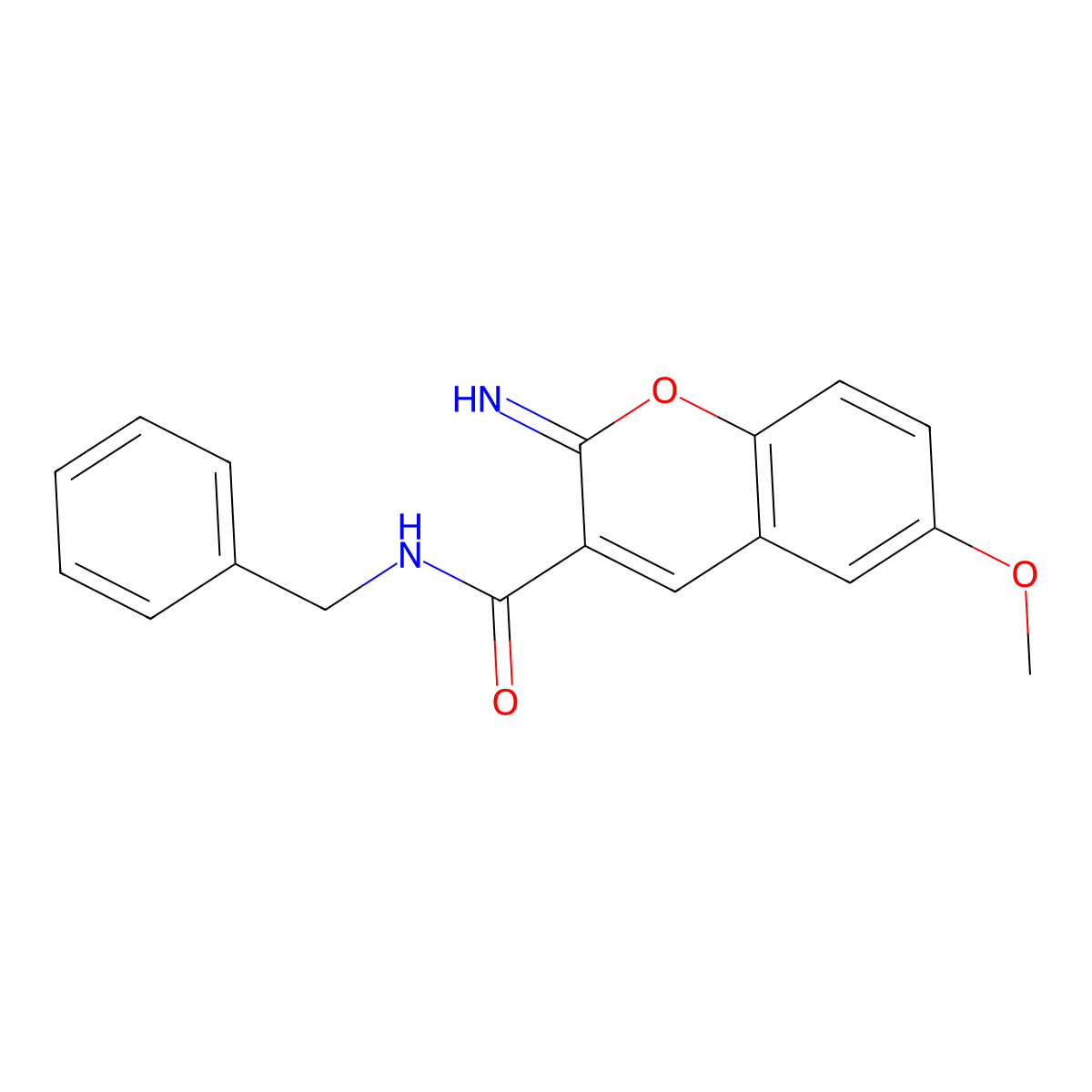 N-benzyl-2-imino-6-methoxychromene-3-carboxamide molecular structure, CAS 313502-41-9