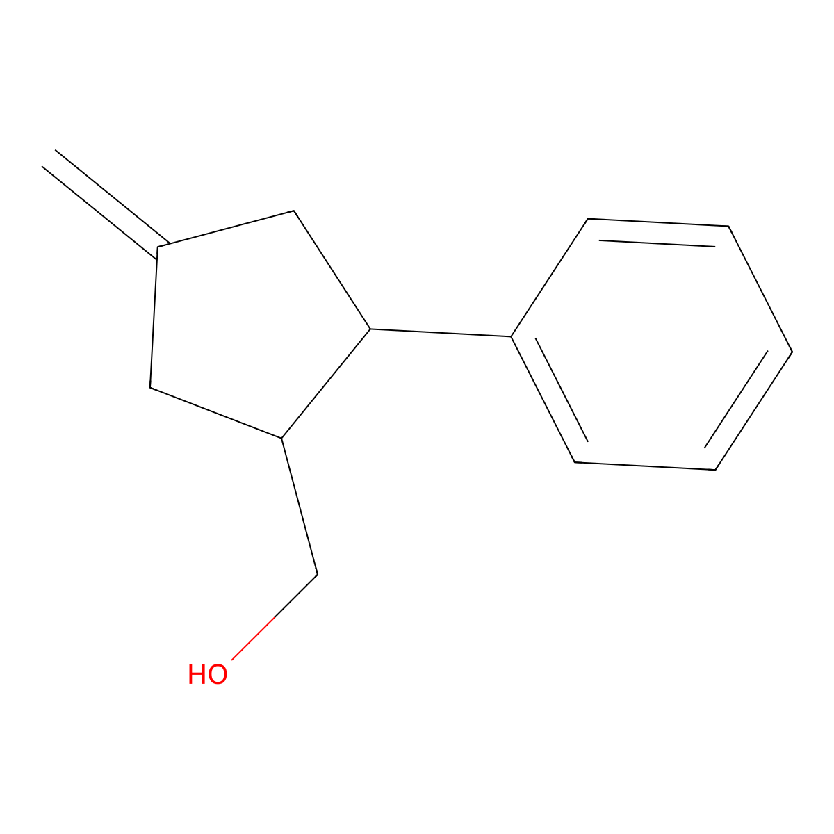 [(1S,2S)-4-methylidene-2-phenylcyclopentyl]methanol molecular structure, CAS 313502-47-5
