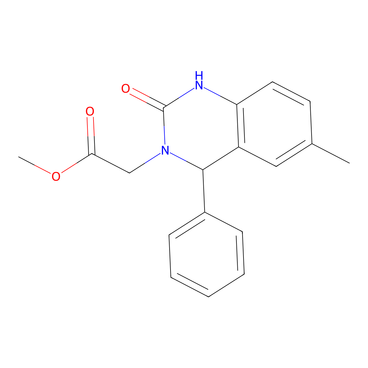 Methyl 2-(6-methyl-2-oxo-4-phenyl-1,4-dihydroquinazolin-3-yl)acetate molecular structure, CAS 313502-69-1