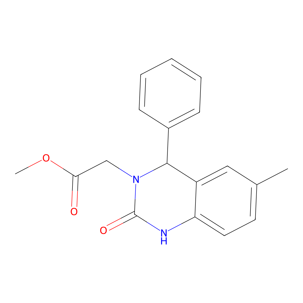 Methyl 2-(6-methyl-2-oxo-4-phenyl-1,4-dihydroquinazolin-3-yl)acetate molecular structure, CAS 313502-69-1