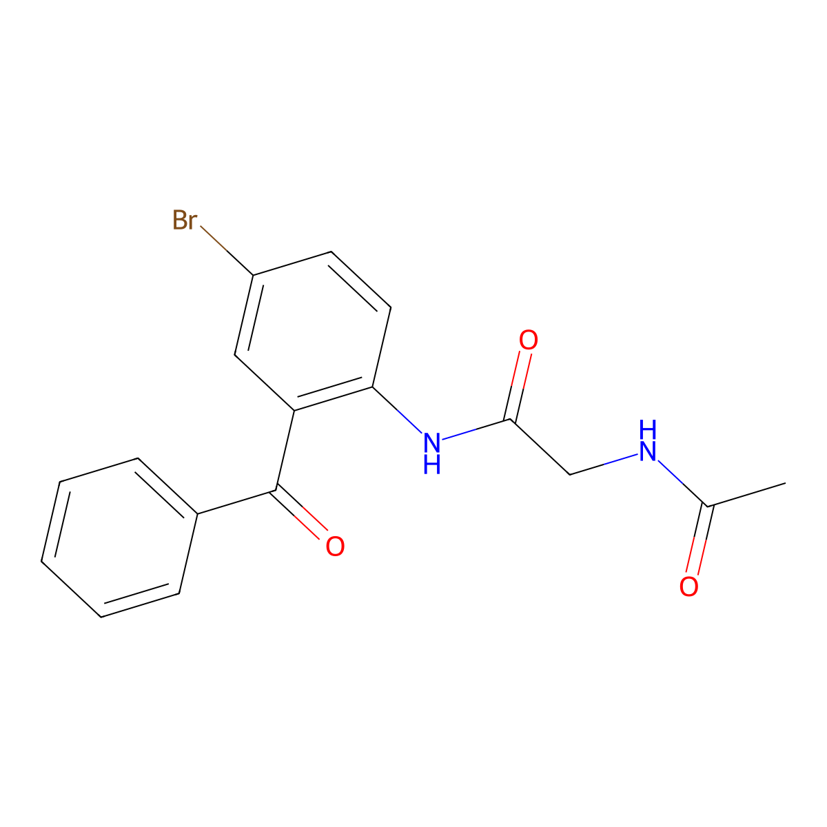 2-acetamido-N-(2-benzoyl-4-bromophenyl)acetamide molecular structure, CAS 313502-80-6