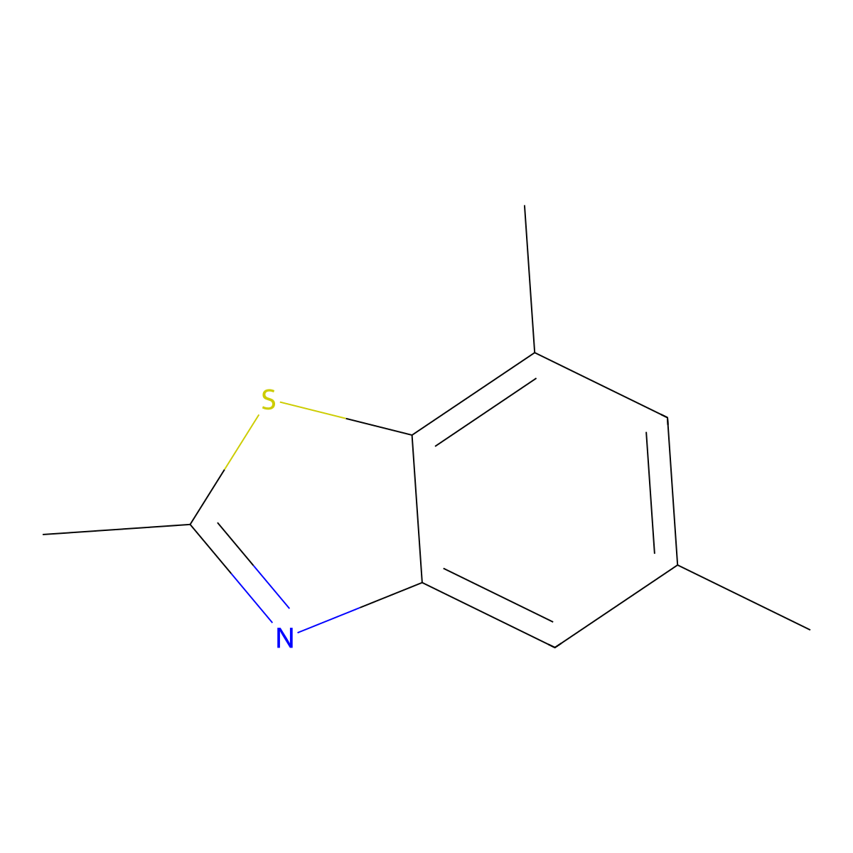 2,5,7-Trimethyl-1,3-benzothiazole molecular structure, CAS 313502-89-5