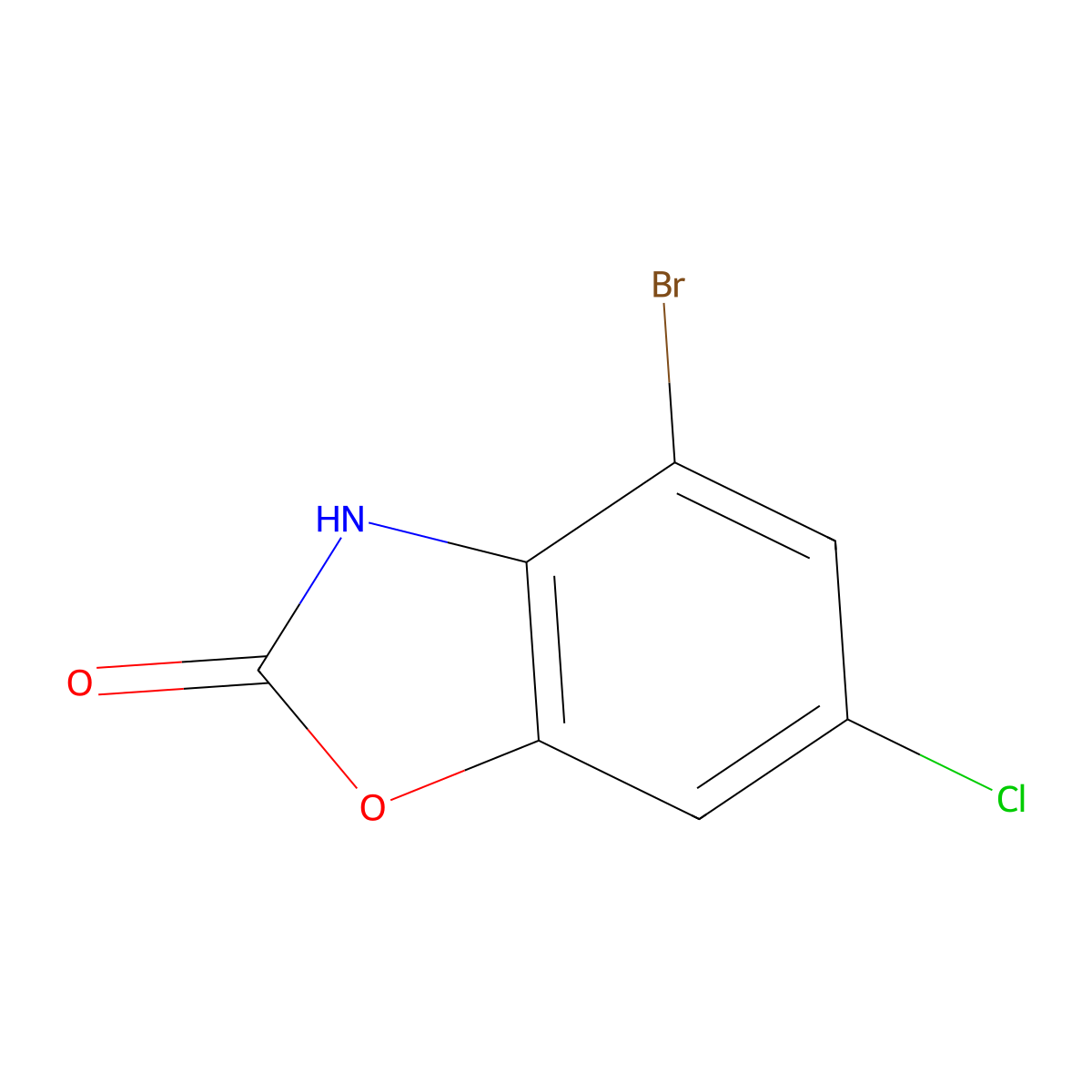 4-Bromo-6-chlorobenzo[d]oxazol-2(3H)-one molecular structure, CAS 313503-21-8