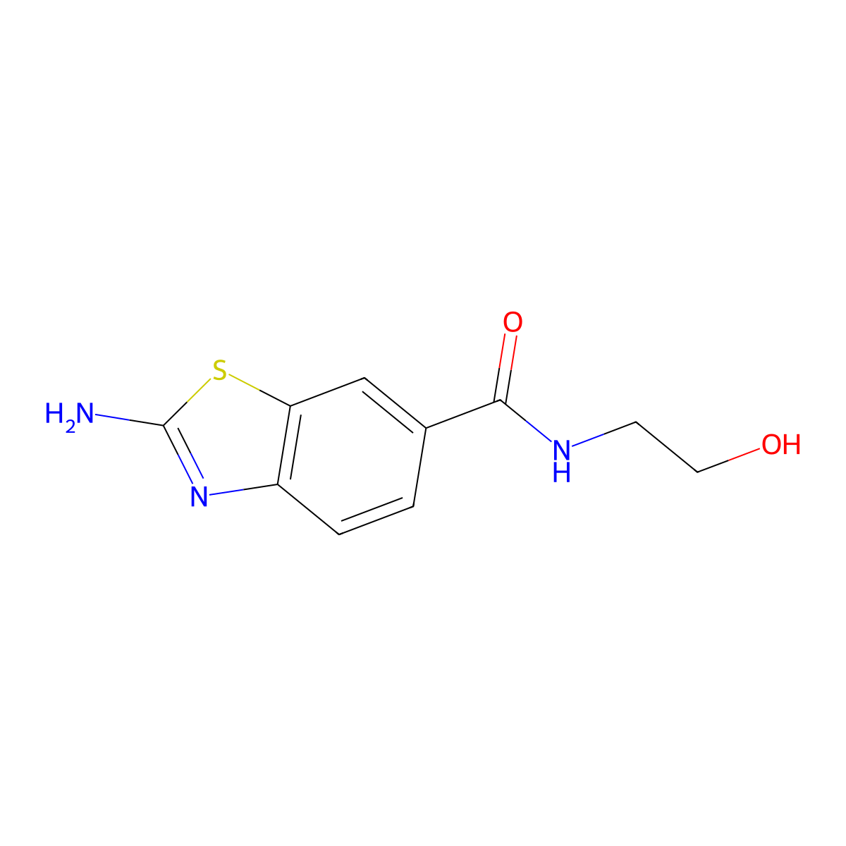 2-amino-N-(2-hydroxyethyl)-1,3-benzothiazole-6-carboxamide molecular structure, CAS 313504-87-9