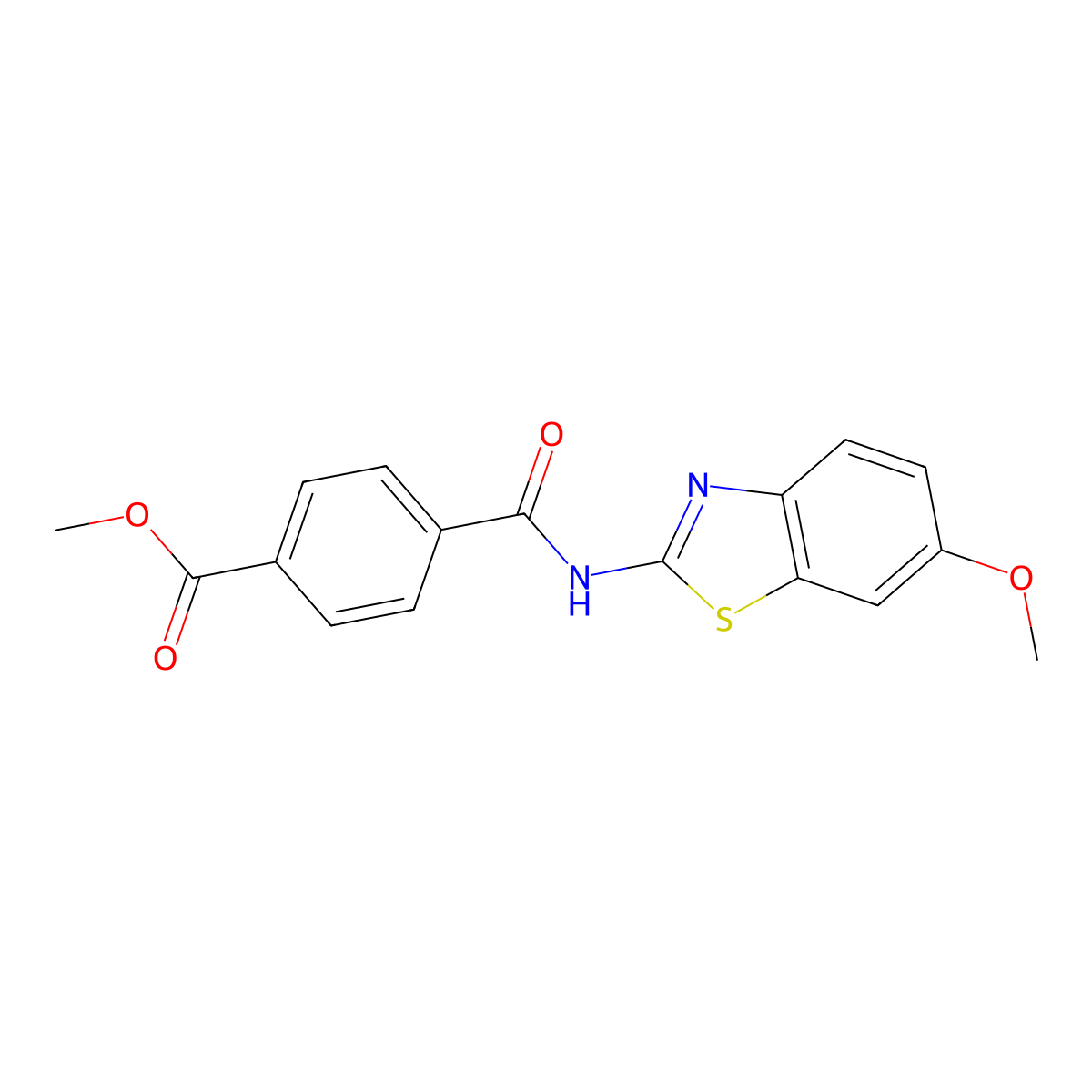 Methyl 4-[(6-methoxy-1,3-benzothiazol-2-yl)carbamoyl]benzoate molecular structure, CAS 313504-90-4