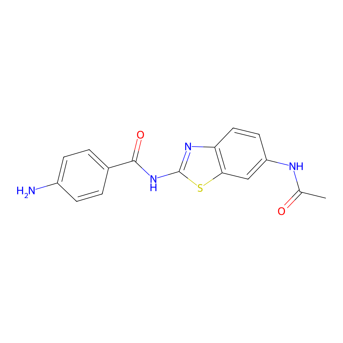 N-(6-acetamidobenzo[d]thiazol-2-yl)-4-aminobenzamide molecular structure, CAS 313504-93-7