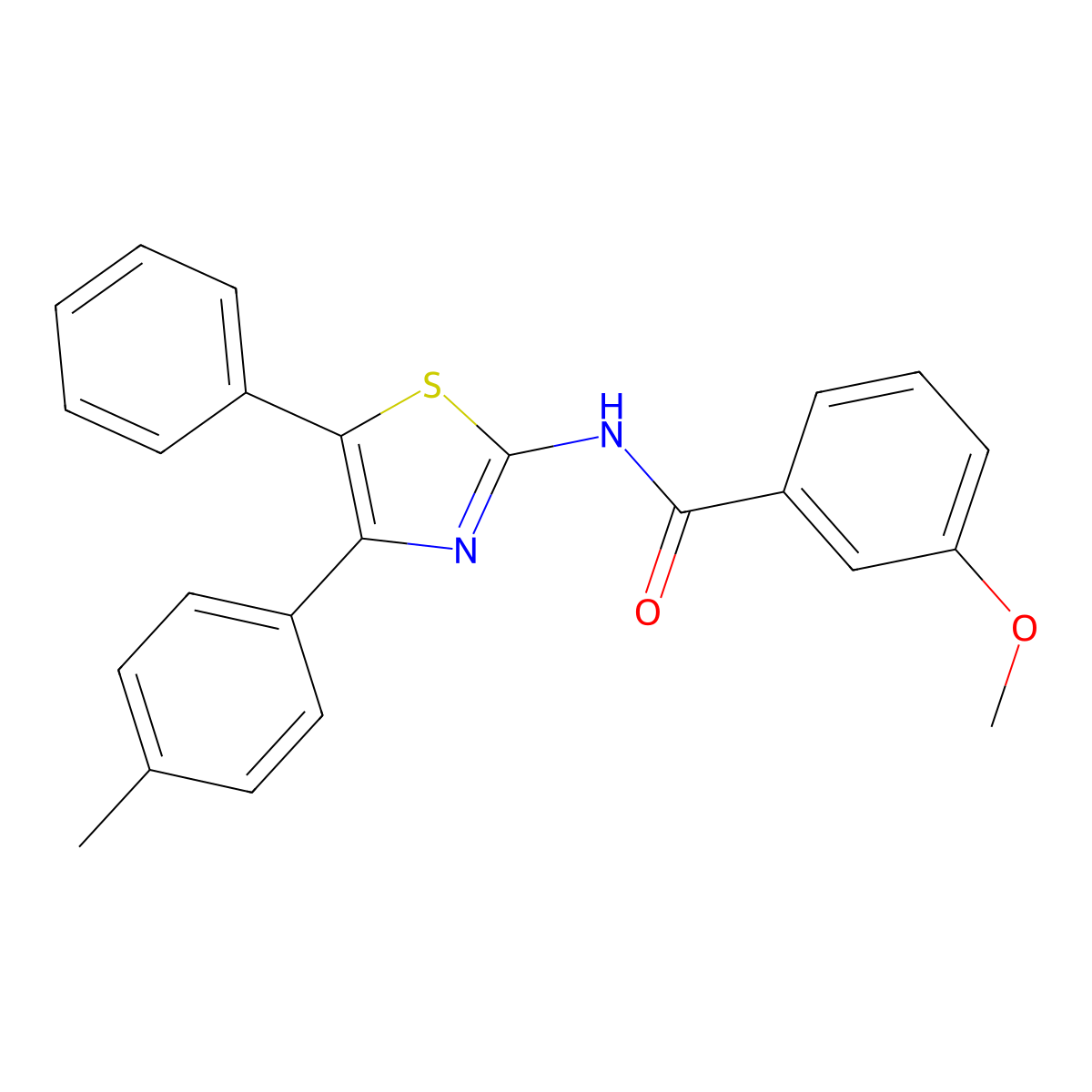 3-methoxy-N-[4-(4-methylphenyl)-5-phenyl-1,3-thiazol-2-yl]benzamide molecular structure, CAS 313505-08-7
