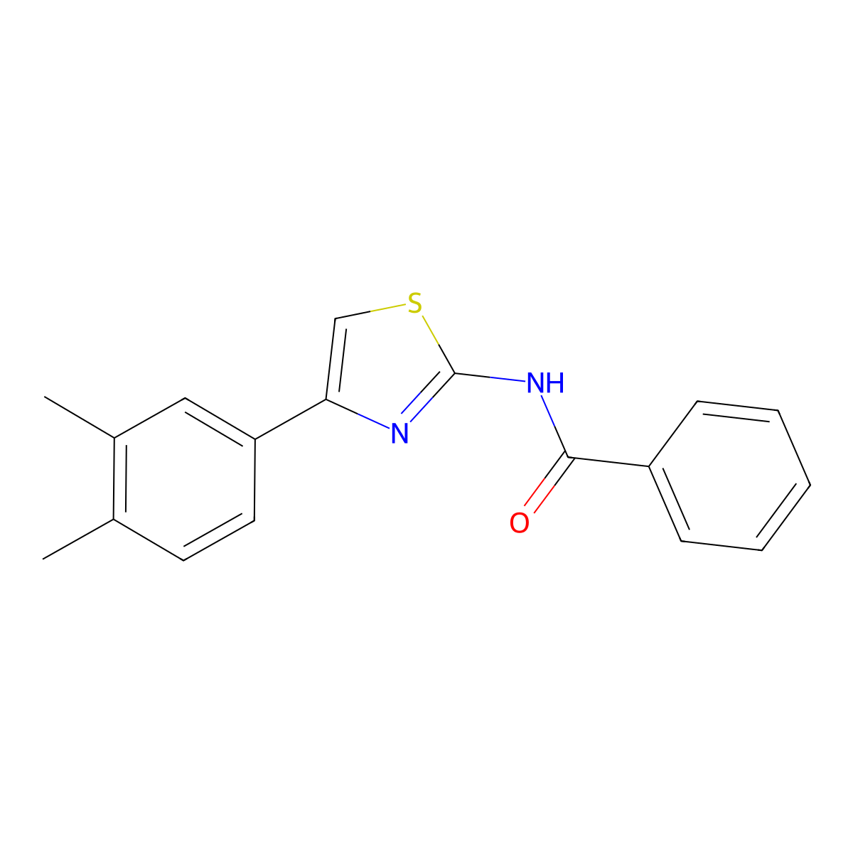 N-[4-(3,4-dimethylphenyl)-1,3-thiazol-2-yl]benzamide molecular structure, CAS 313505-10-1