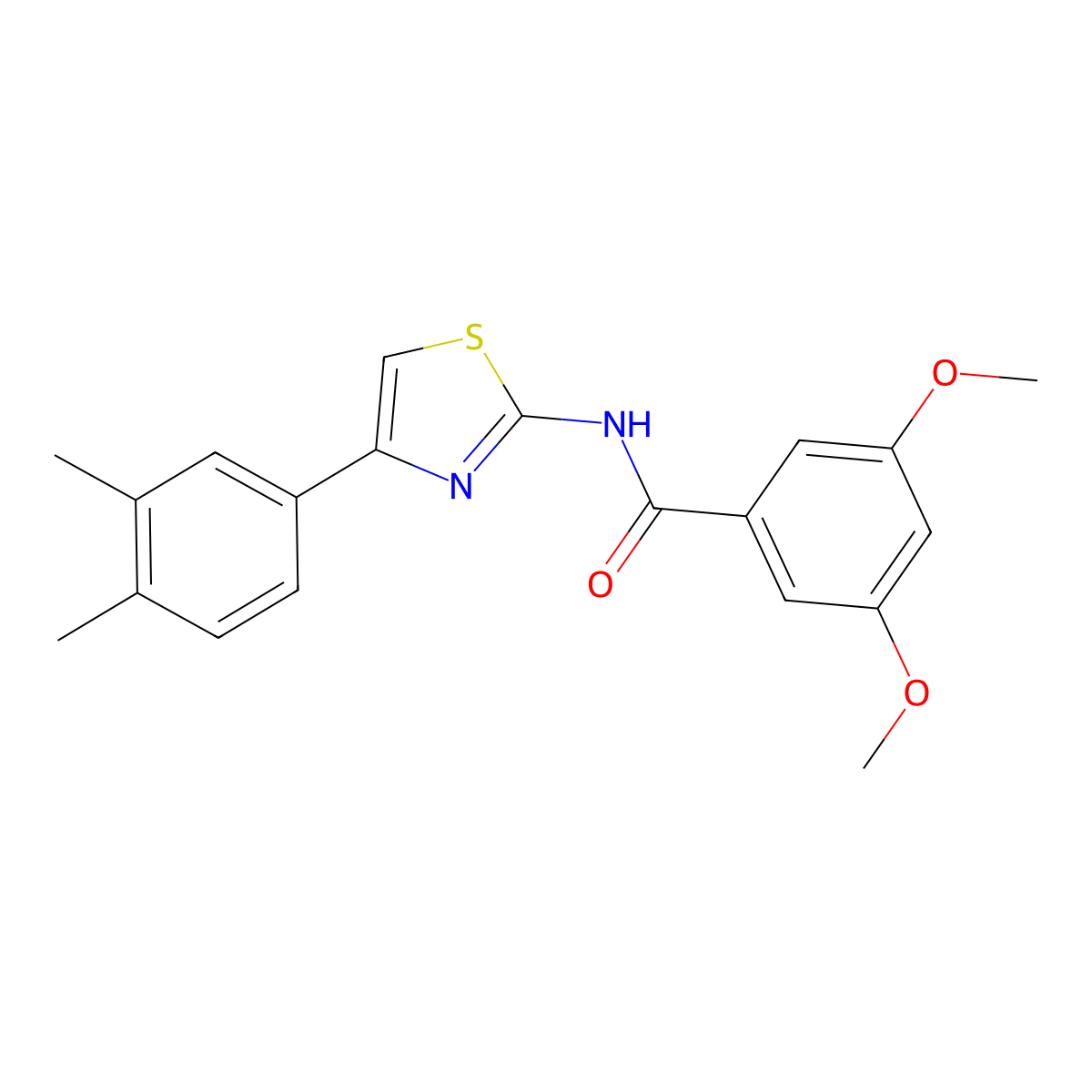 N-[4-(3,4-dimethylphenyl)-1,3-thiazol-2-yl]-3,5-dimethoxybenzamide molecular structure, CAS 313505-13-4