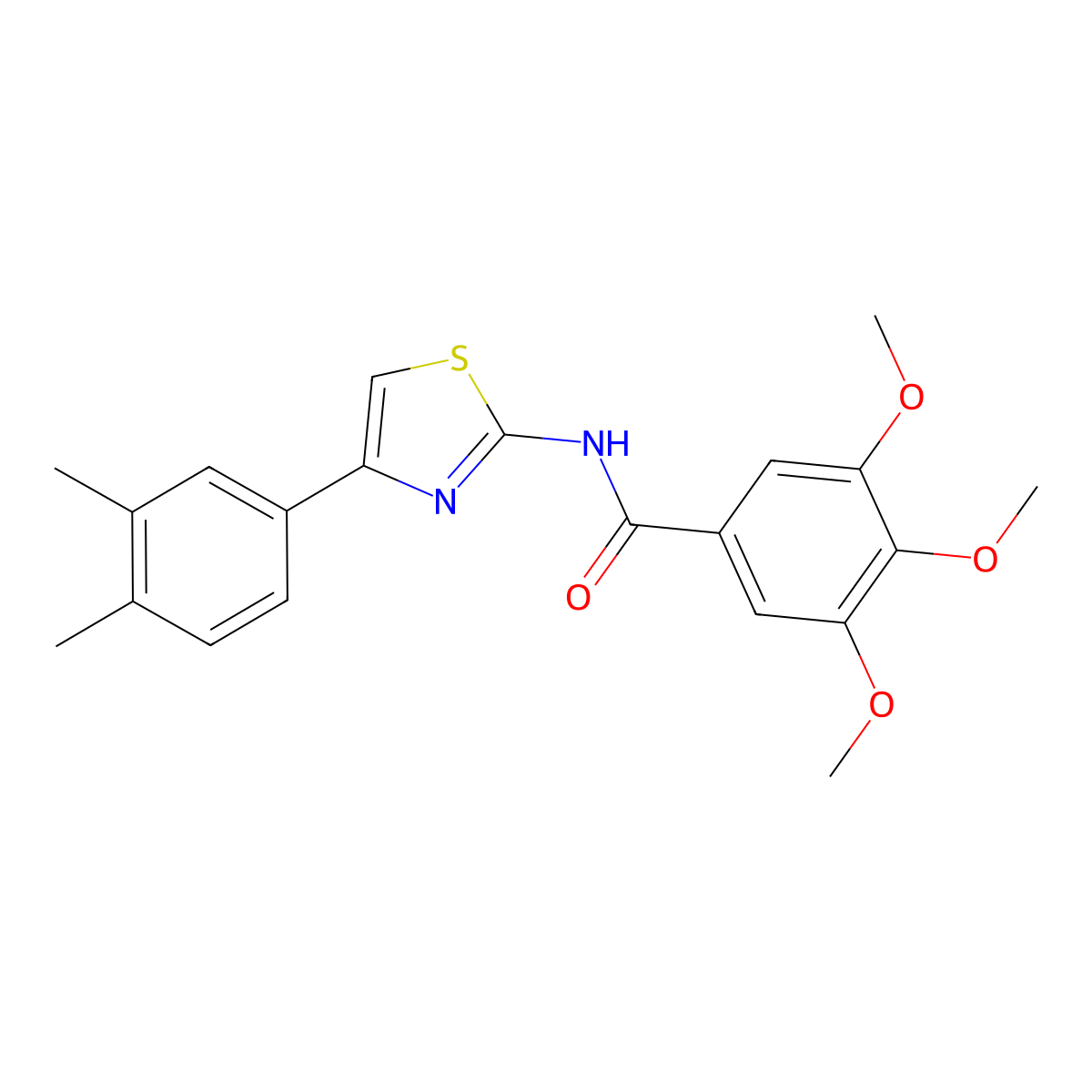 N-[4-(3,4-dimethylphenyl)-1,3-thiazol-2-yl]-3,4,5-trimethoxybenzamide molecular structure, CAS 313505-16-7