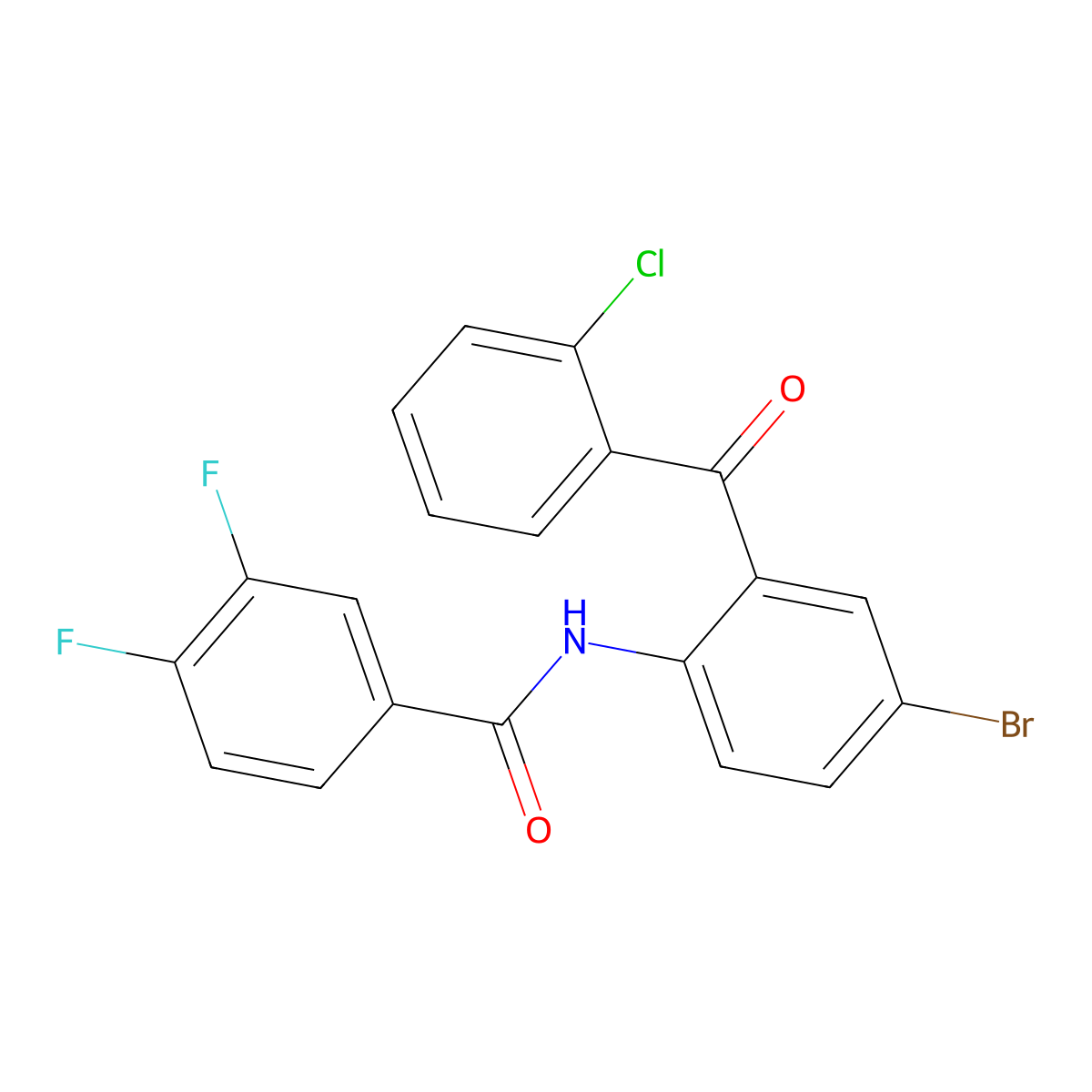 N-[4-bromo-2-(2-chlorobenzoyl)phenyl]-3,4-difluorobenzamide molecular structure, CAS 313505-35-0