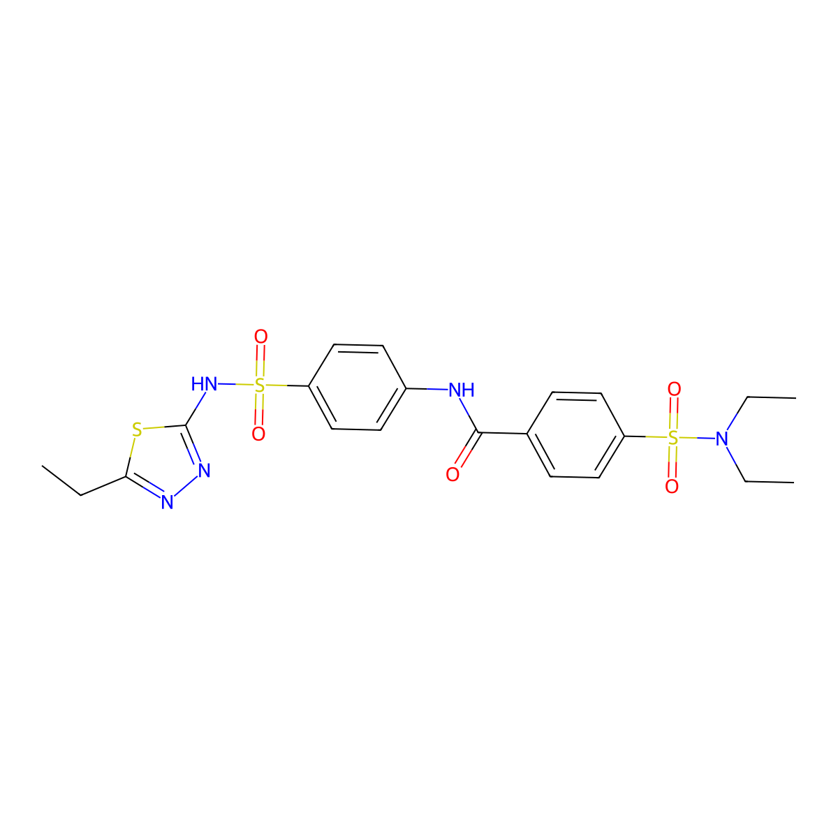 4-(diethylsulfamoyl)-N-{4-[(5-ethyl-1,3,4-thiadiazol-2-yl)sulfamoyl]phenyl}benzamide molecular structure, CAS 313505-50-9