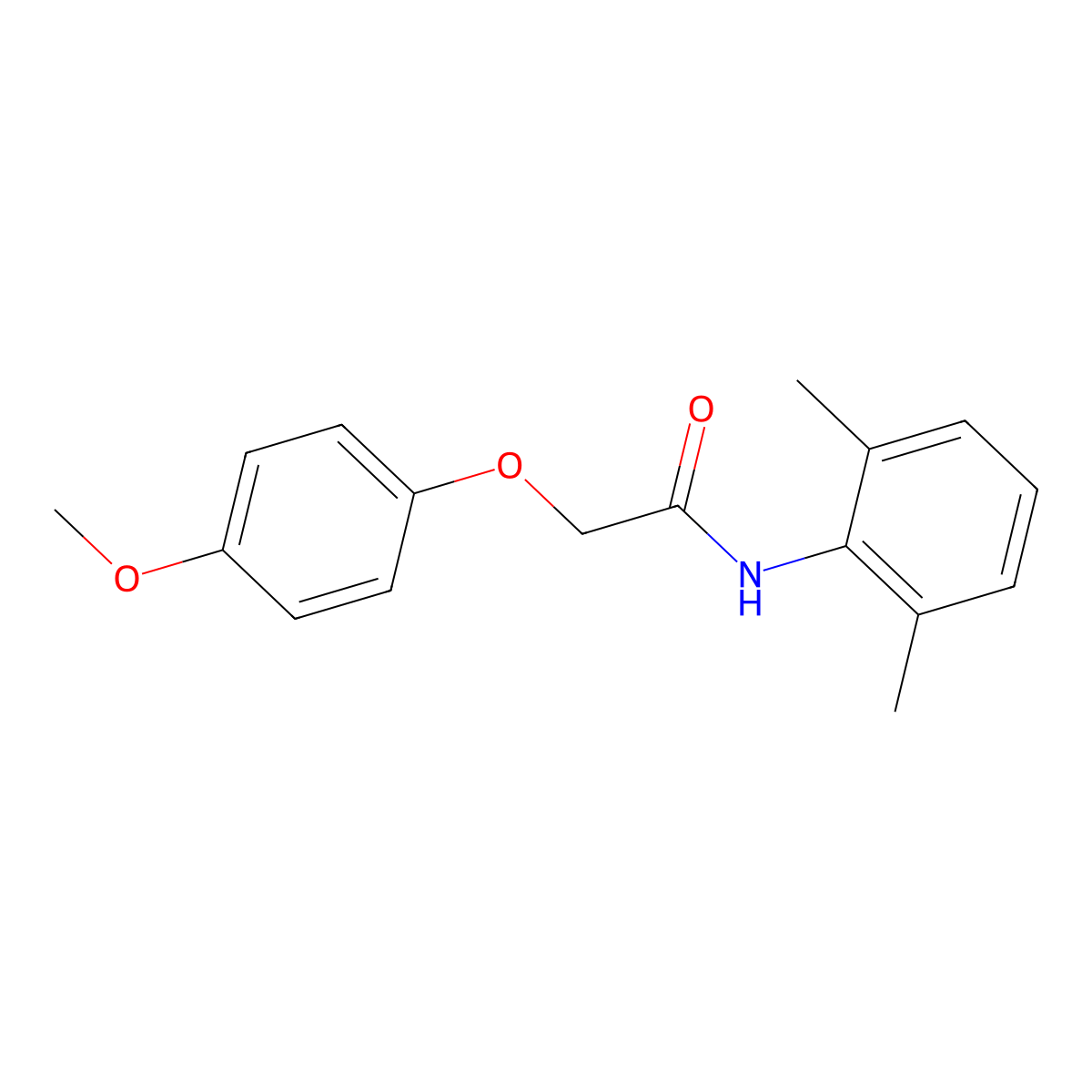 N-(2,6-dimethylphenyl)-2-(4-methoxyphenoxy)acetamide molecular structure, CAS 313505-77-0
