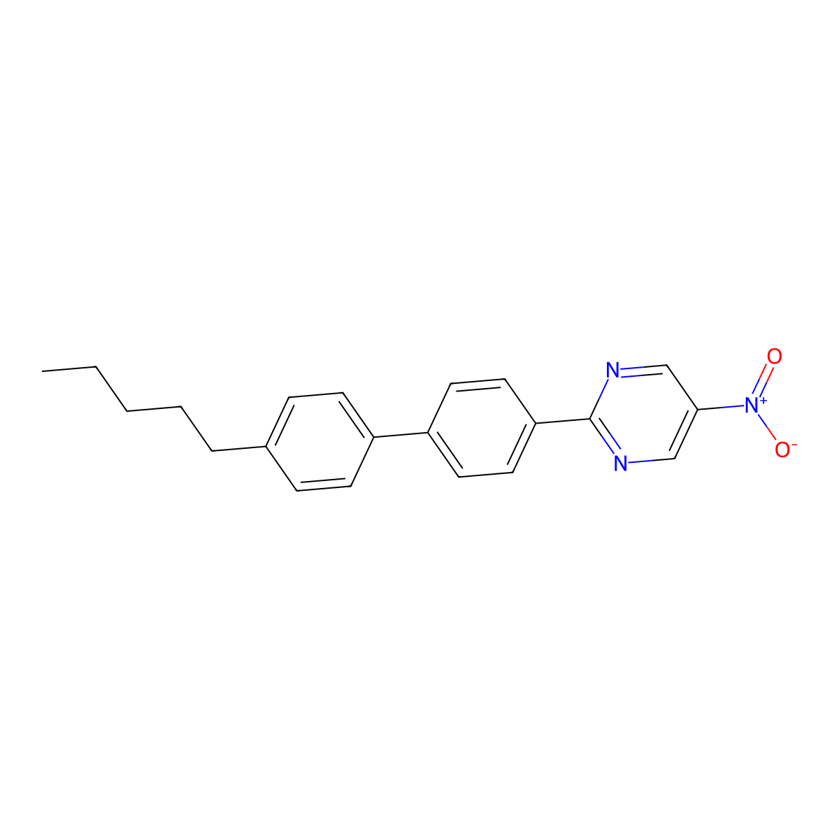 5-Nitro-2-[4-(4-pentylphenyl)phenyl]pyrimidine molecular structure, CAS 313505-78-1