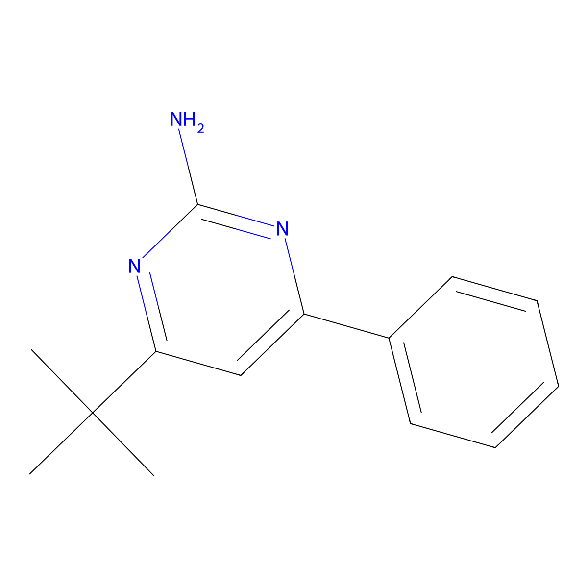 4-Tert-butyl-6-phenyl-2-pyrimidinamine molecular structure, CAS 313505-80-5