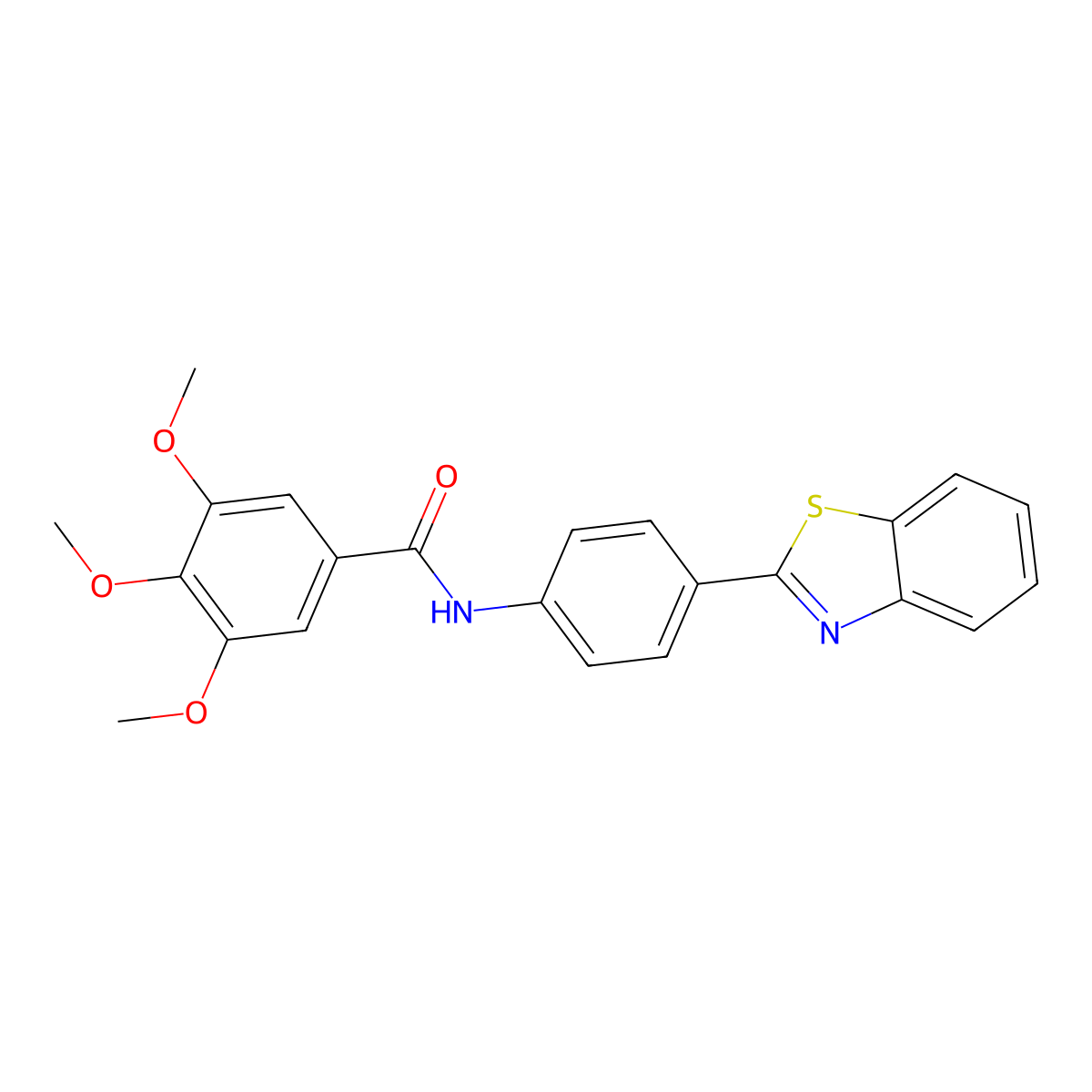 N-[4-(1,3-benzothiazol-2-yl)phenyl]-3,4,5-trimethoxybenzamide molecular structure, CAS 313506-13-7