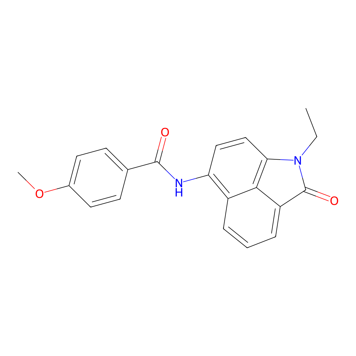 N-(1-ethyl-2-oxo-1,2-dihydrobenzo[cd]indol-6-yl)-4-methoxybenzamide molecular structure, CAS 313506-16-0