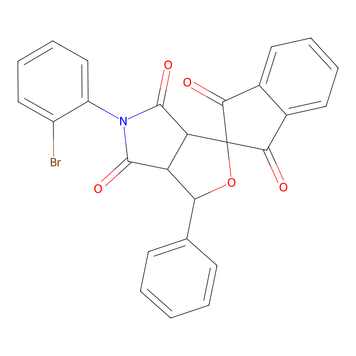 5-(2-bromophenyl)-3-phenyl-3a,6a-dihydrospiro[furo[3,4-c]pyrrole-1,2'-indene]-1',3',4,6(3H,5H)-tetrone molecular structure, CAS 313506-79-5