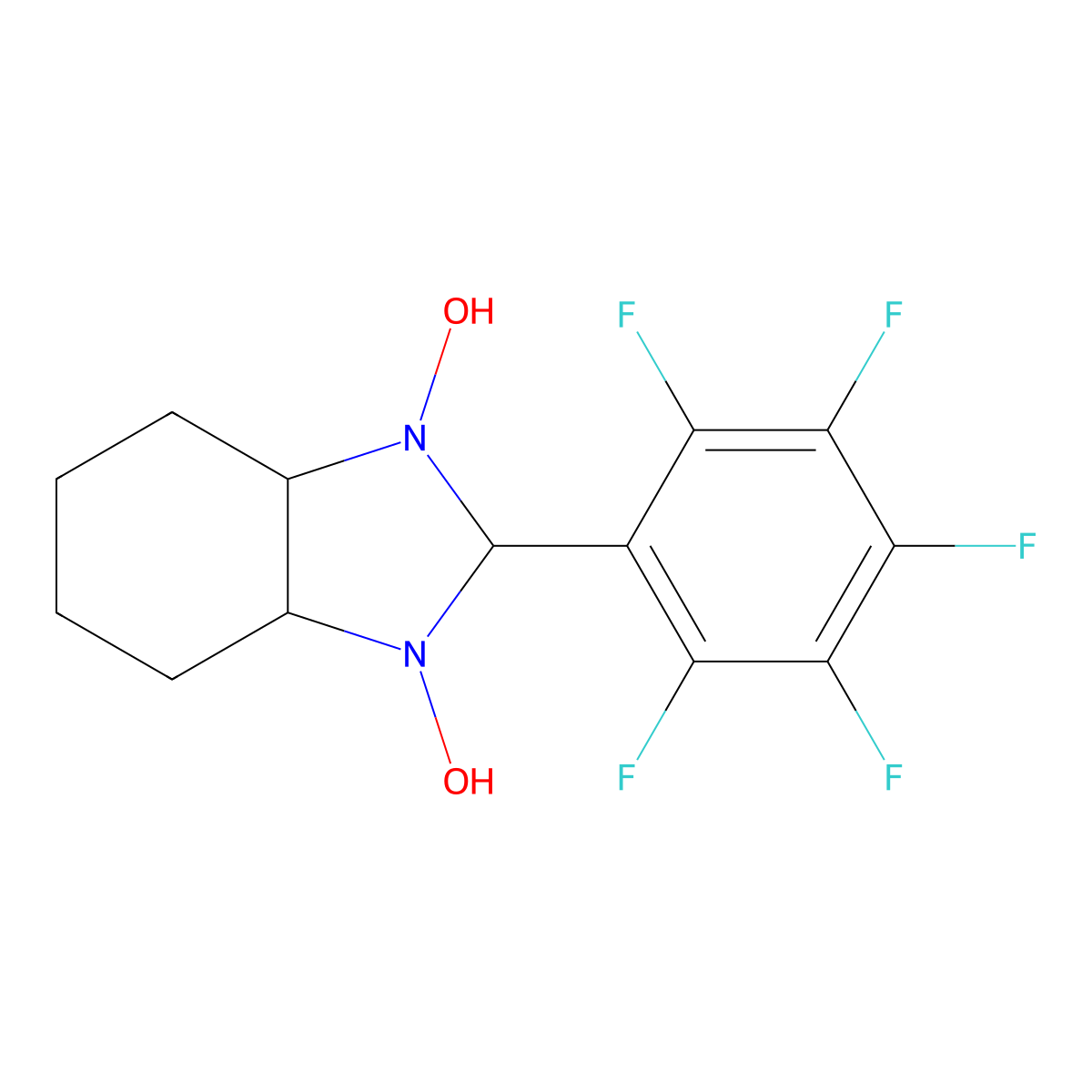 2-(2,3,4,5,6-Pentafluorophenyl)hexahydro-1H-benzimidazole-1,3(2H)-diol molecular structure, CAS 313506-98-8