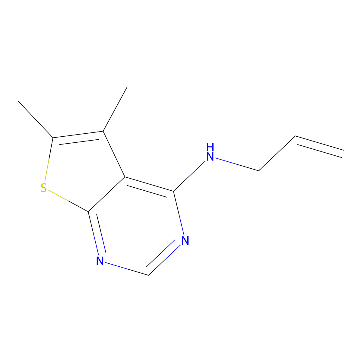 5,6-dimethyl-N-prop-2-enylthieno[2,3-d]pyrimidin-4-amine molecular structure, CAS 313507-37-8