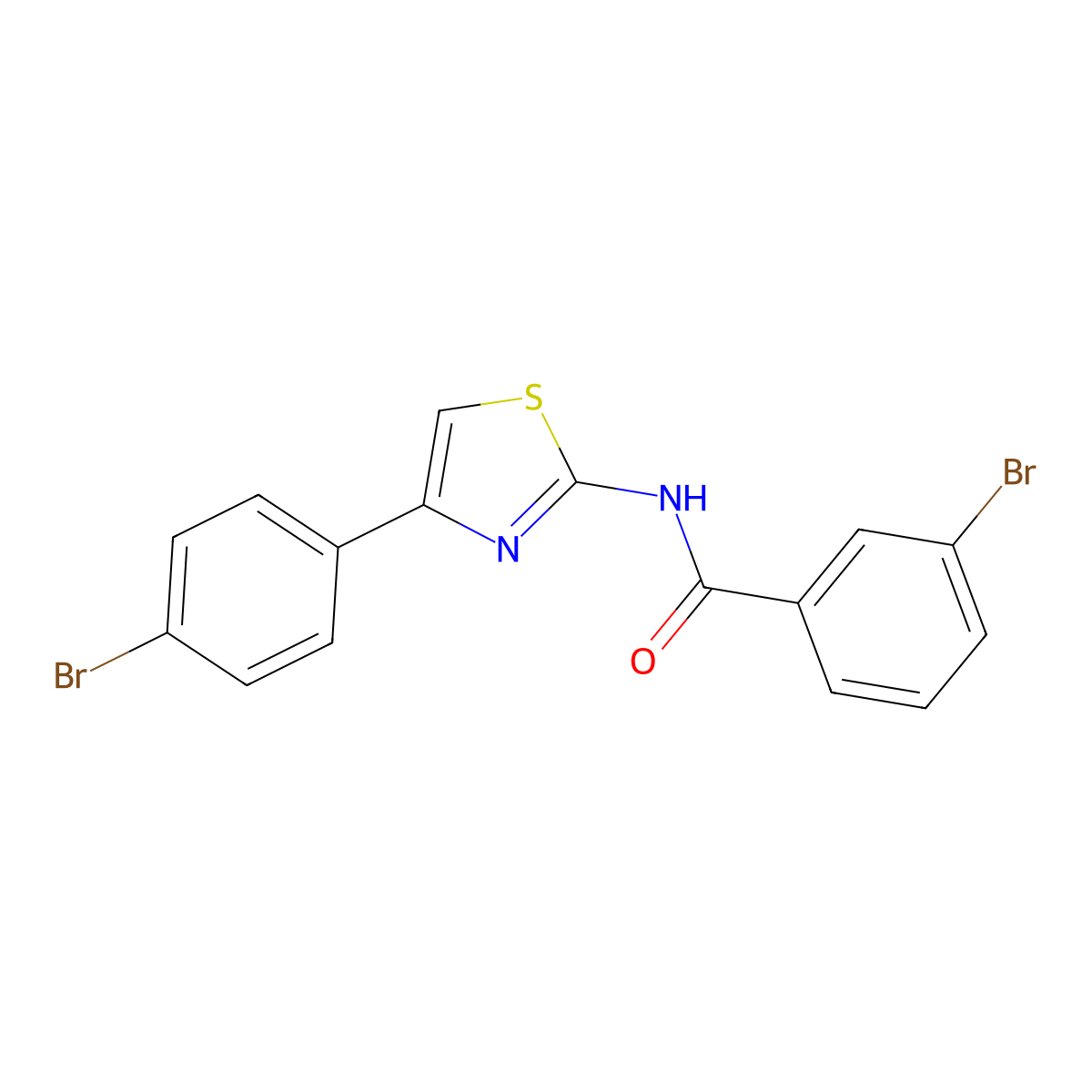 3-bromo-N-[4-(4-bromophenyl)-1,3-thiazol-2-yl]benzamide molecular structure, CAS 313507-49-2