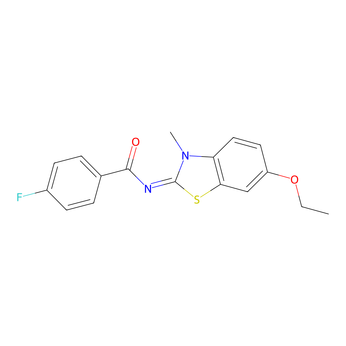 N-(6-ethoxy-3-methyl-1,3-benzothiazol-2-ylidene)-4-fluorobenzamide molecular structure, CAS 313508-01-9