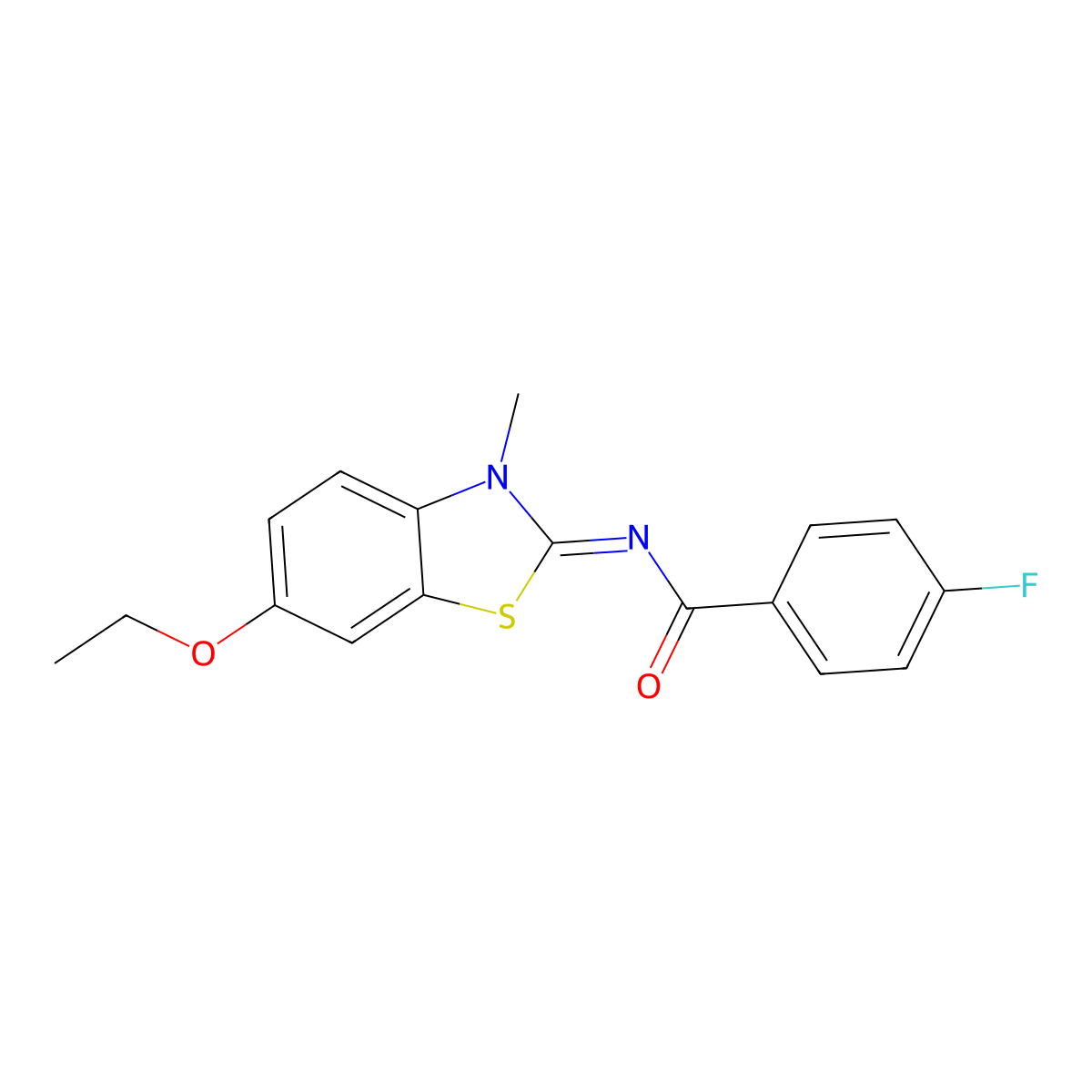 N-(6-ethoxy-3-methyl-1,3-benzothiazol-2-ylidene)-4-fluorobenzamide molecular structure, CAS 313508-01-9