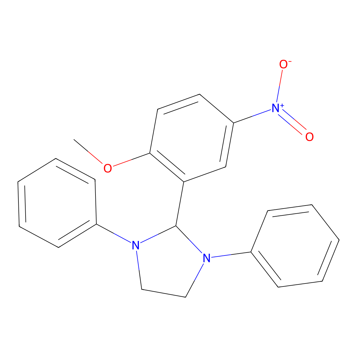 2-(2-Methoxy-5-nitrophenyl)-1,3-diphenylimidazolidine molecular structure, CAS 313508-35-9