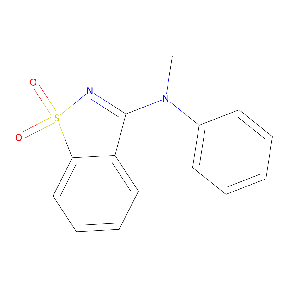 N-methyl-1,1-dioxo-N-phenyl-1,2-benzothiazol-3-amine molecular structure, CAS 313508-56-4
