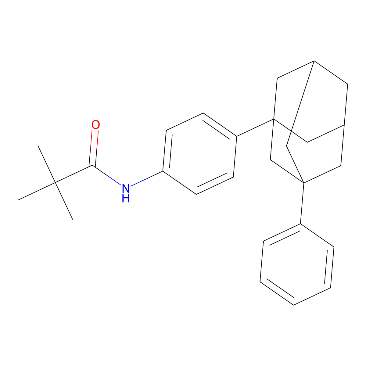 2,2-dimethyl-N-[4-(3-phenyl-1-adamantyl)phenyl]propanamide molecular structure, CAS 313508-95-1