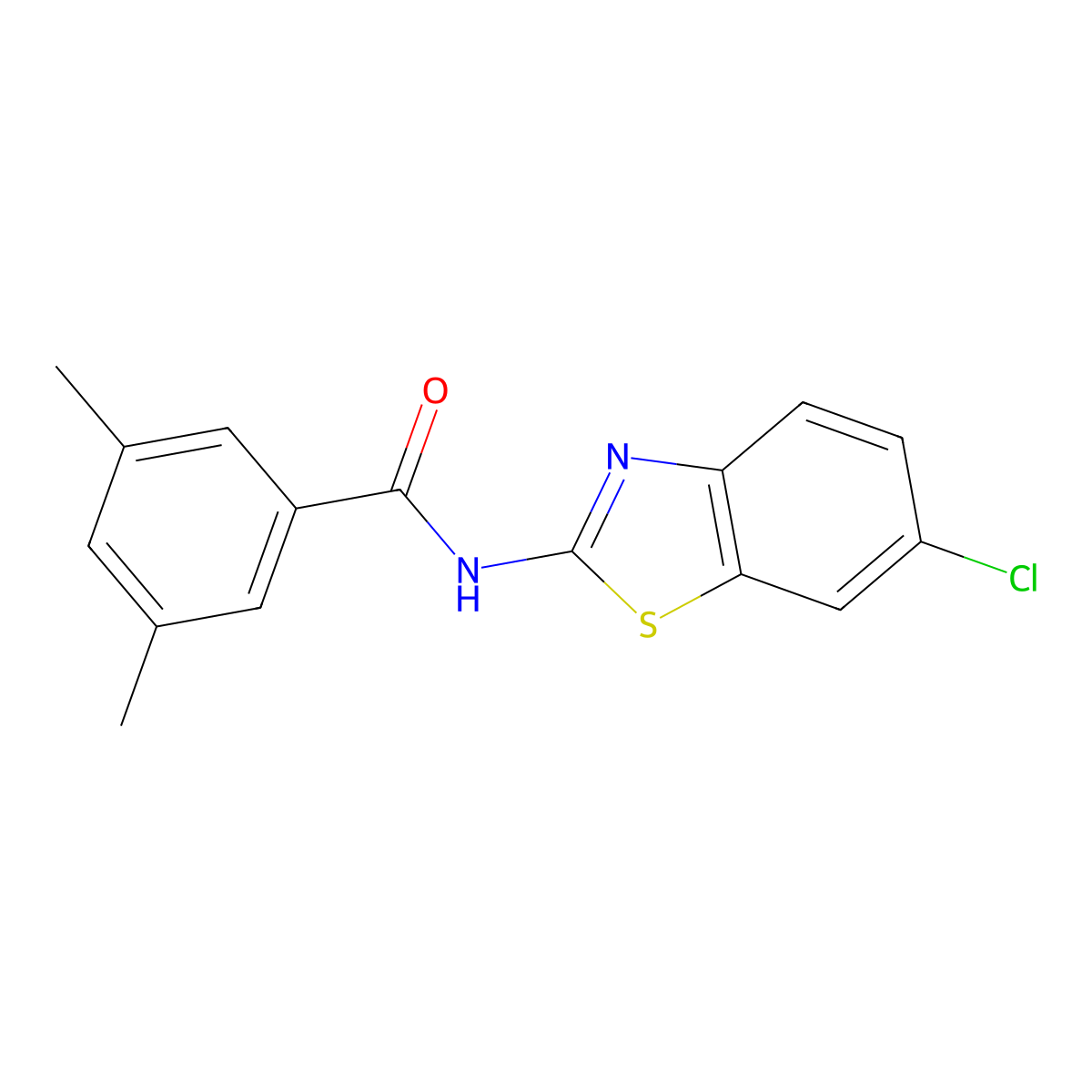 N-(6-chloro-1,3-benzothiazol-2-yl)-3,5-dimethylbenzamide molecular structure, CAS 313509-07-8