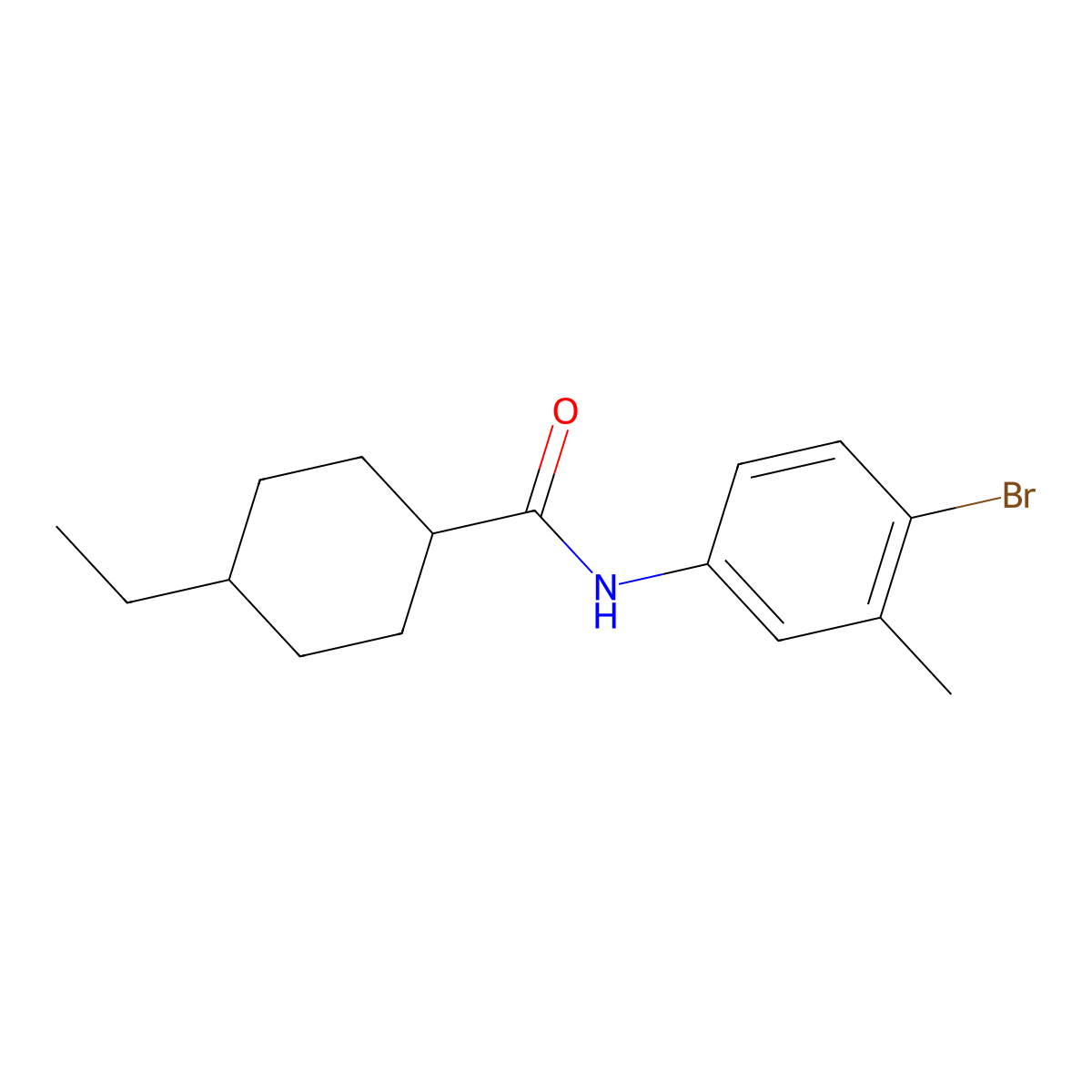 N-(4-bromo-3-methylphenyl)-4-ethylcyclohexanecarboxamide molecular structure, CAS 313509-22-7