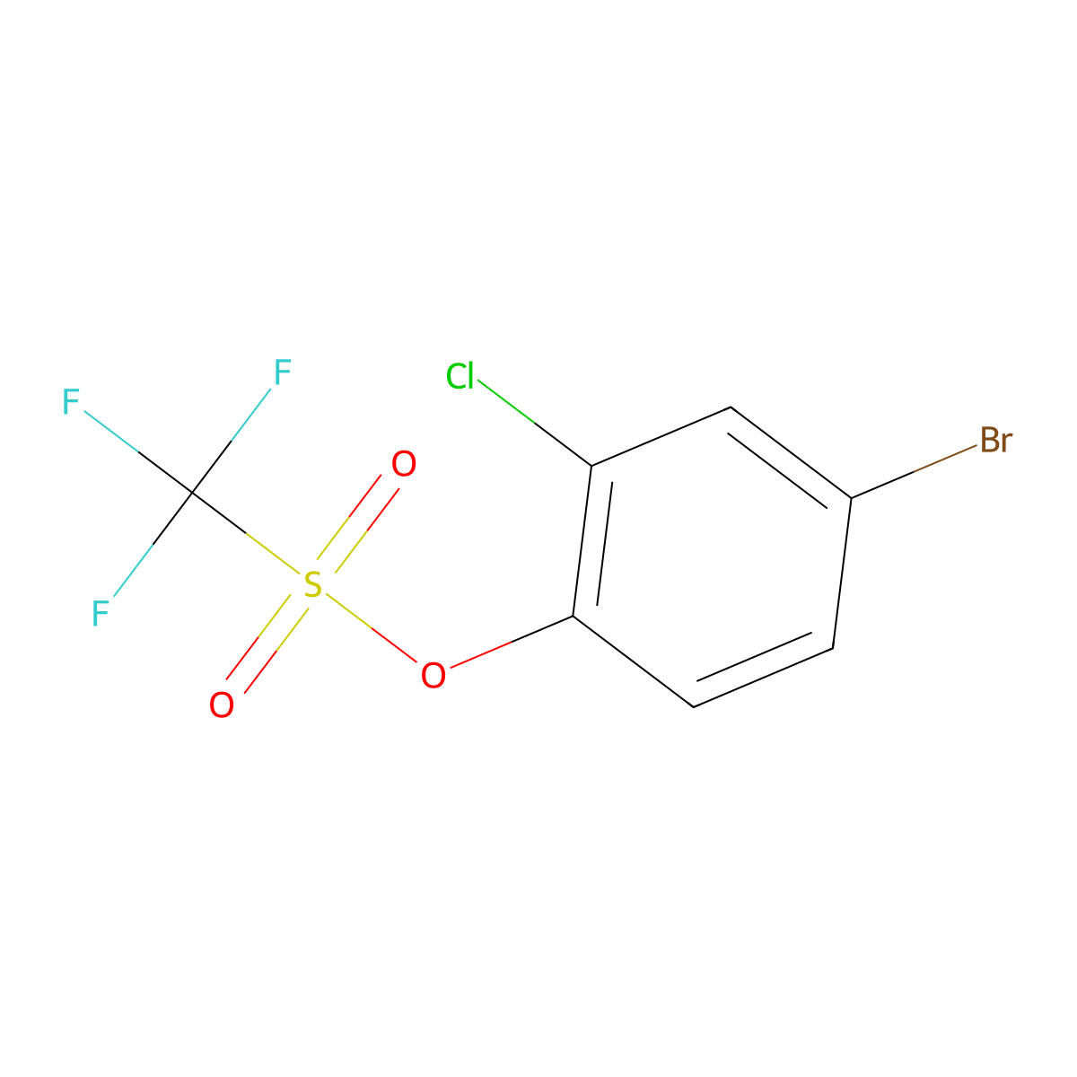 4-Bromo-2-chlorophenyl trifluoromethanesulphonate molecular structure, CAS 313510-77-9