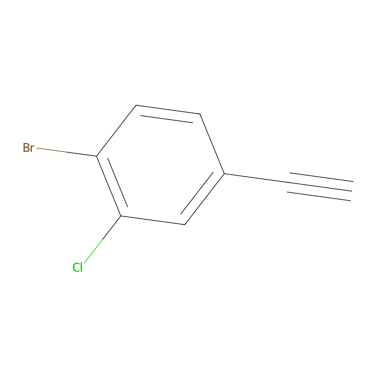 1-Bromo-2-chloro-4-ethynylbenzene molecular structure, CAS 313511-09-0
