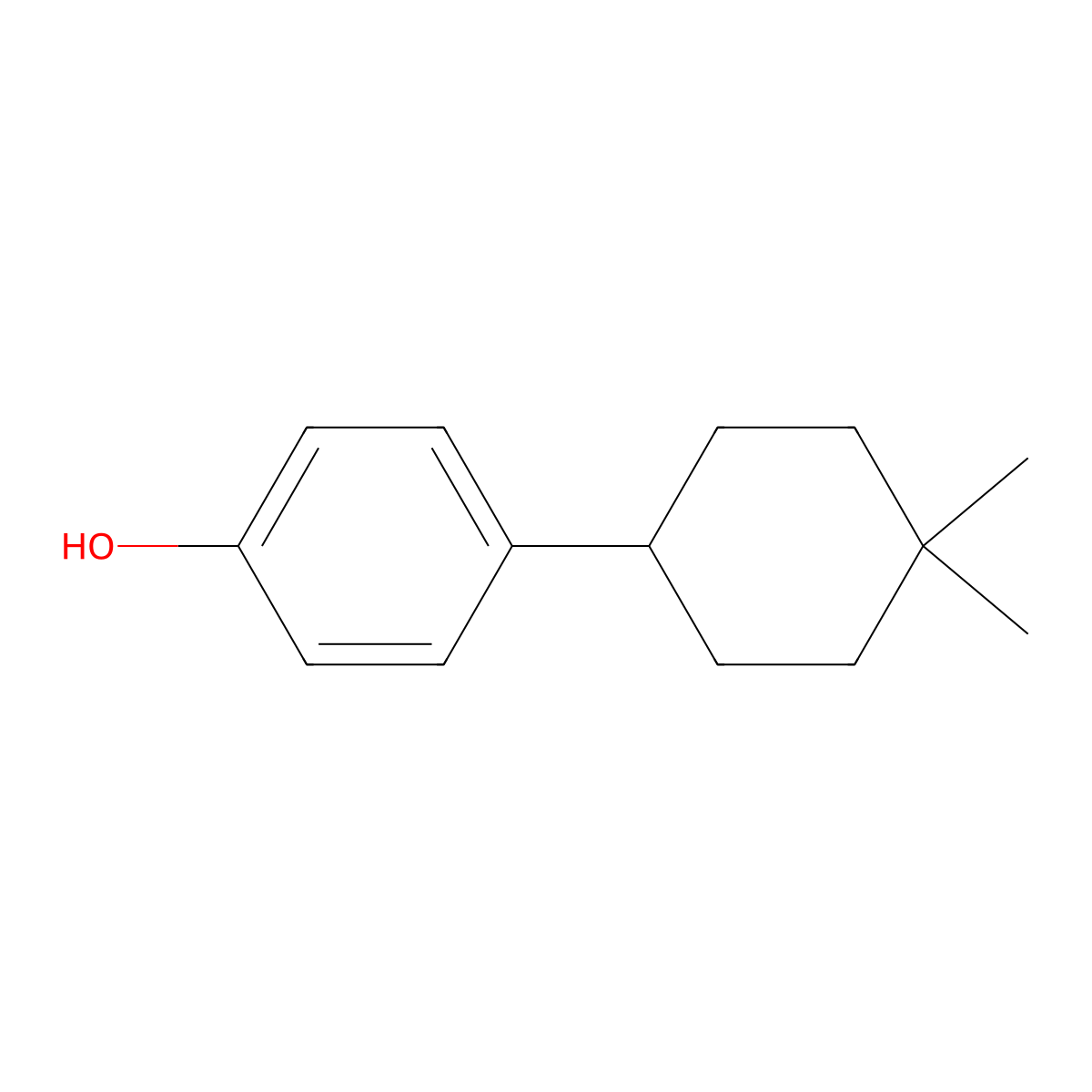 4-(4,4-dimethylcyclohexyl)Phenol molecular structure, CAS 313511-16-9