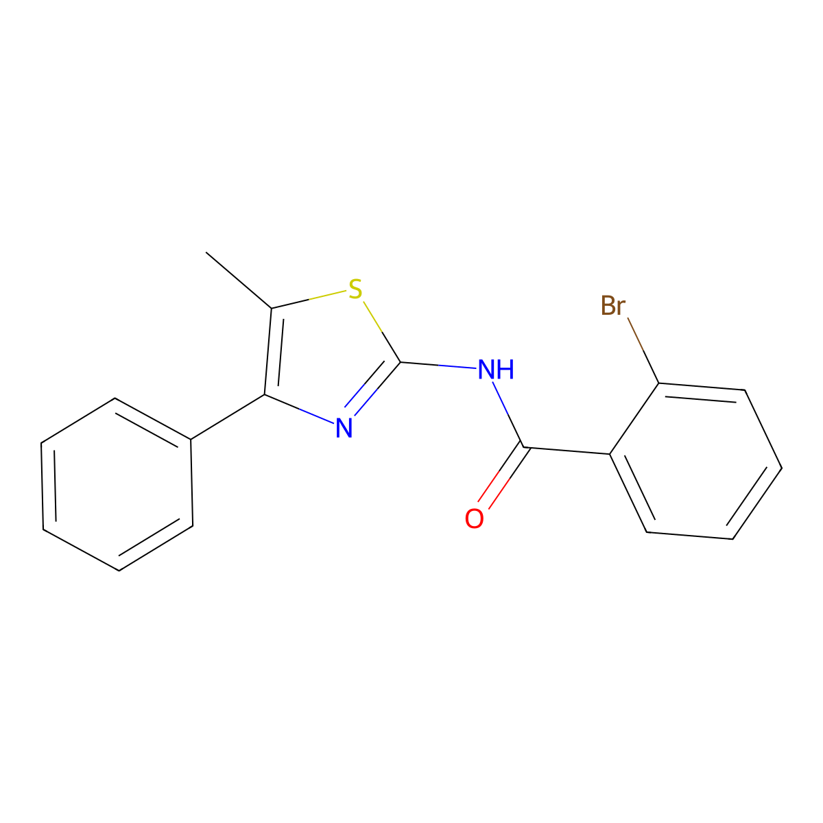 2-bromo-N-(5-methyl-4-phenyl-1,3-thiazol-2-yl)benzamide molecular structure, CAS 313515-62-7
