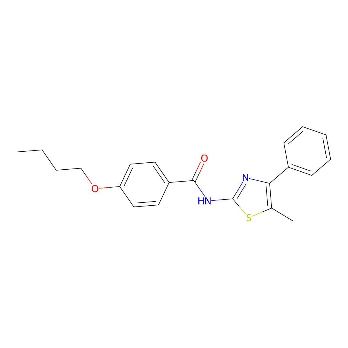 4-butoxy-N-(5-methyl-4-phenyl-1,3-thiazol-2-yl)benzamide molecular structure, CAS 313515-64-9