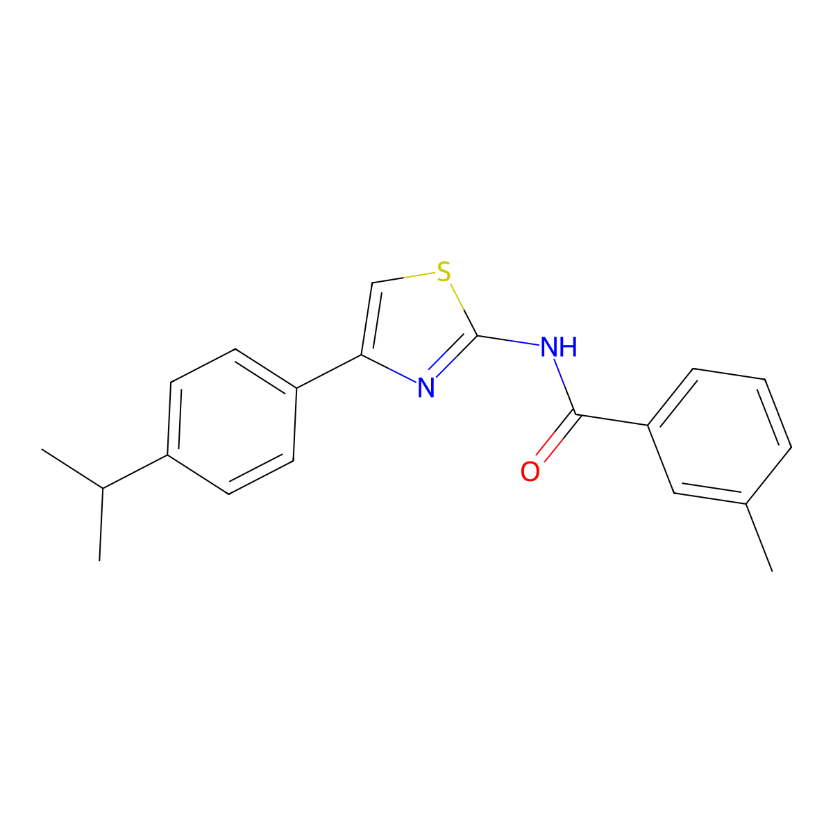 N-(4-(4-isopropylphenyl)thiazol-2-yl)-3-methylbenzamide molecular structure, CAS 313515-66-1