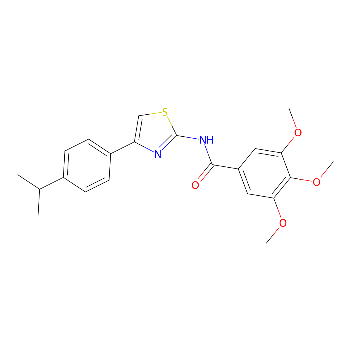 N-(4-(4-isopropylphenyl)thiazol-2-yl)-3,4,5-trimethoxybenzamide molecular structure, CAS 313515-72-9